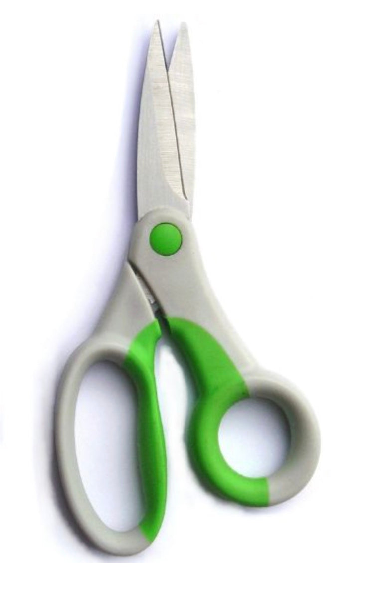 15cm (6") FLORAL TOUCH BIOGUARD SATIN COATED SCISSORS GREY/GREEN