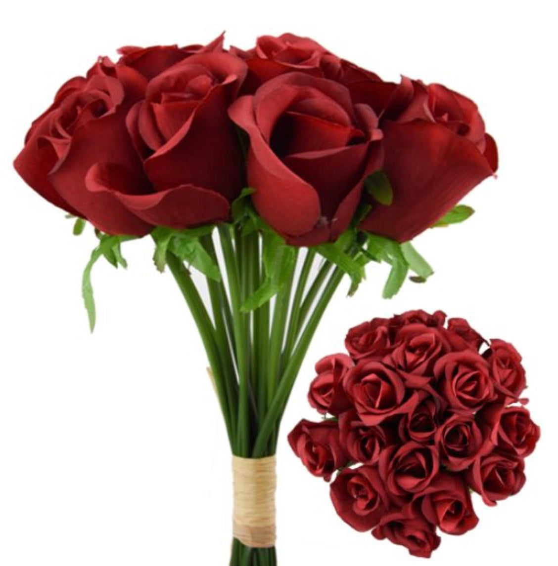 30cm LARGE ROSEBUD BUNDLE (18 STEMS) RED