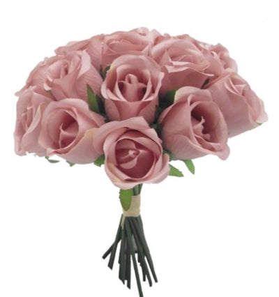 30cm LARGE ROSEBUD BUNDLE (18 STEMS) VINTAGE PINK